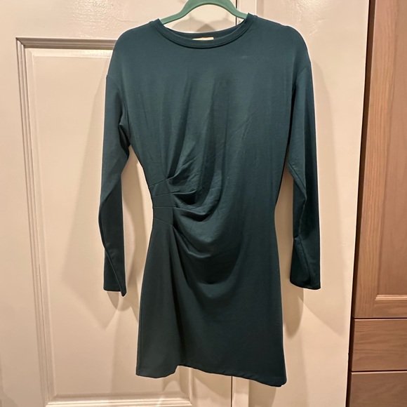 Open Edit Green Long Sleeve Mini Dress - Picture 3 of 7